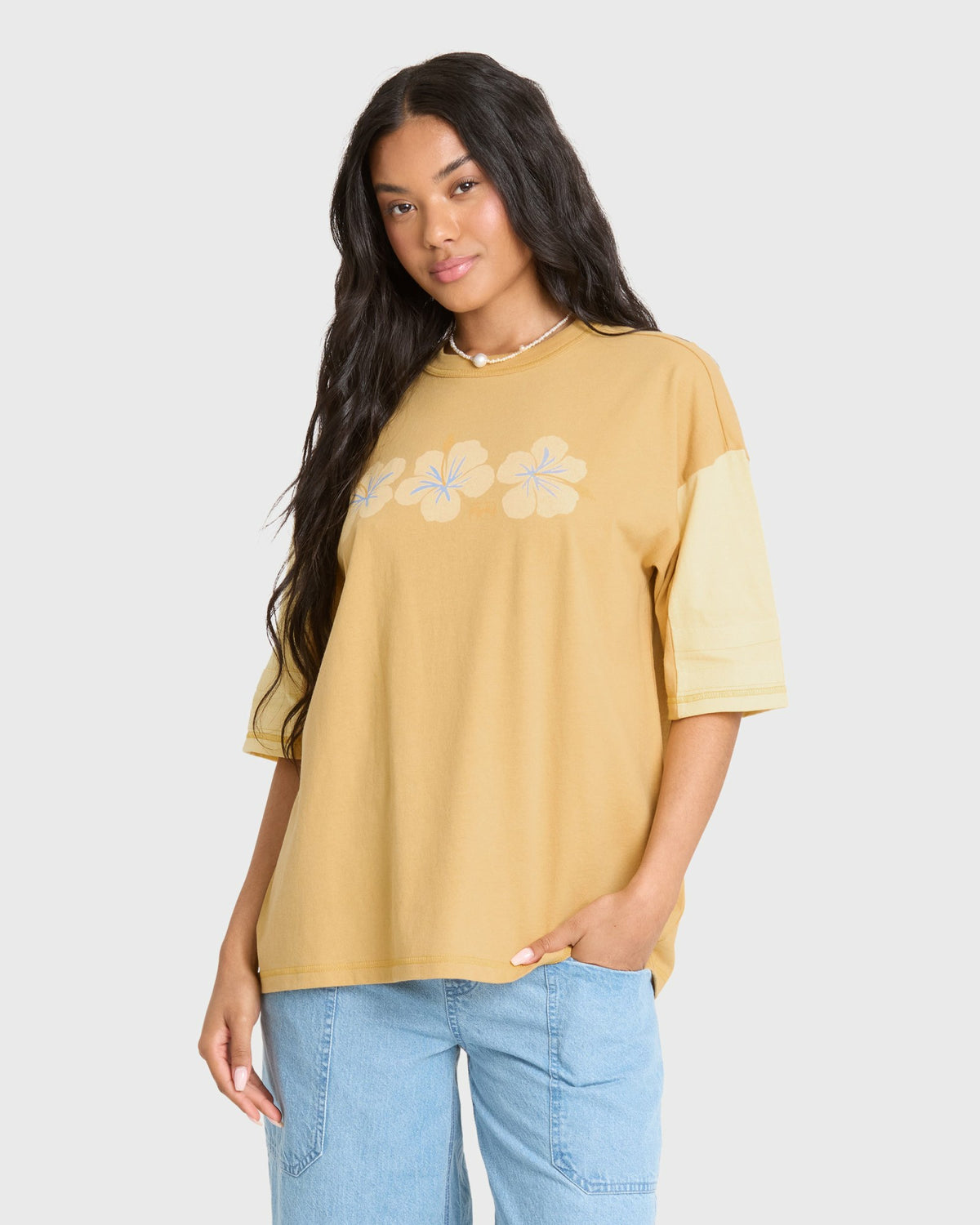 Billabong Women's Avante Short Sleeve Cotton Jersey T-Shirt - Curry