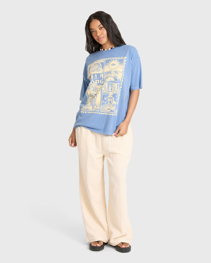Billabong Women's Across Skies Short Sleeve Cotton T-Shirt - Blue Horizon