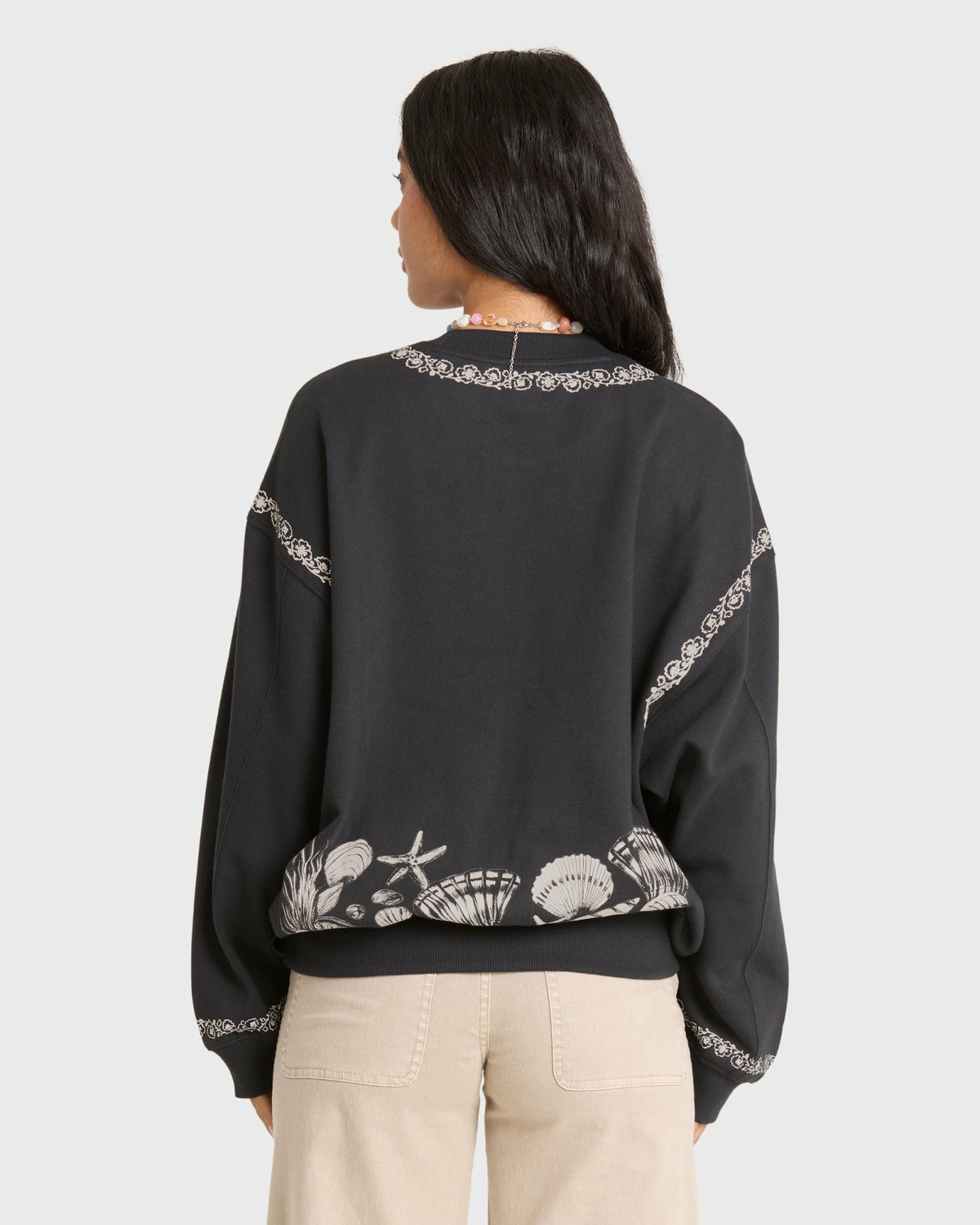 Billabong Women's Sea Treasure Kendal Crewneck Sweatshirt - Black Sands