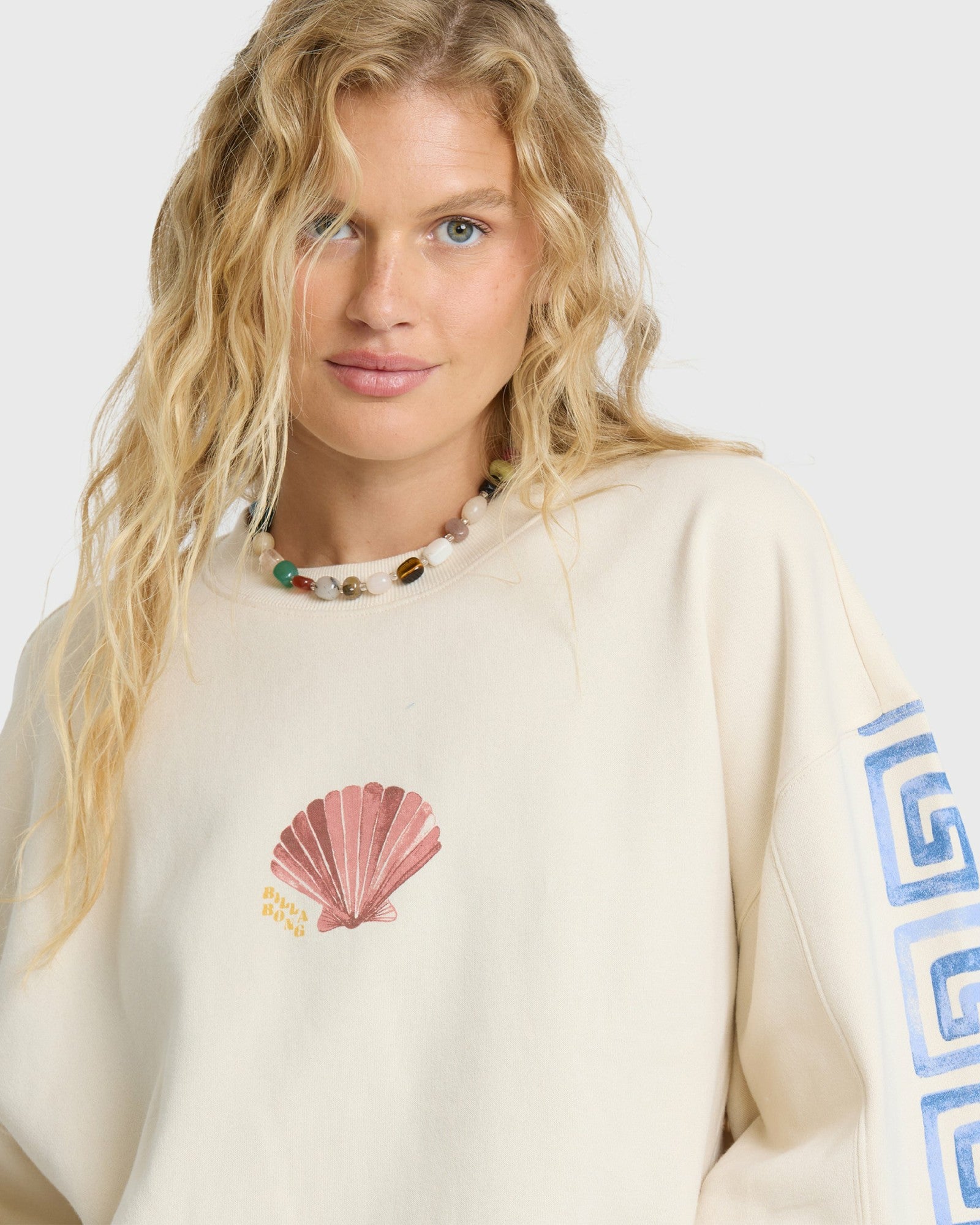 Billabong Women's Carnival Kendal Crewneck Sweatshirt - White Cap