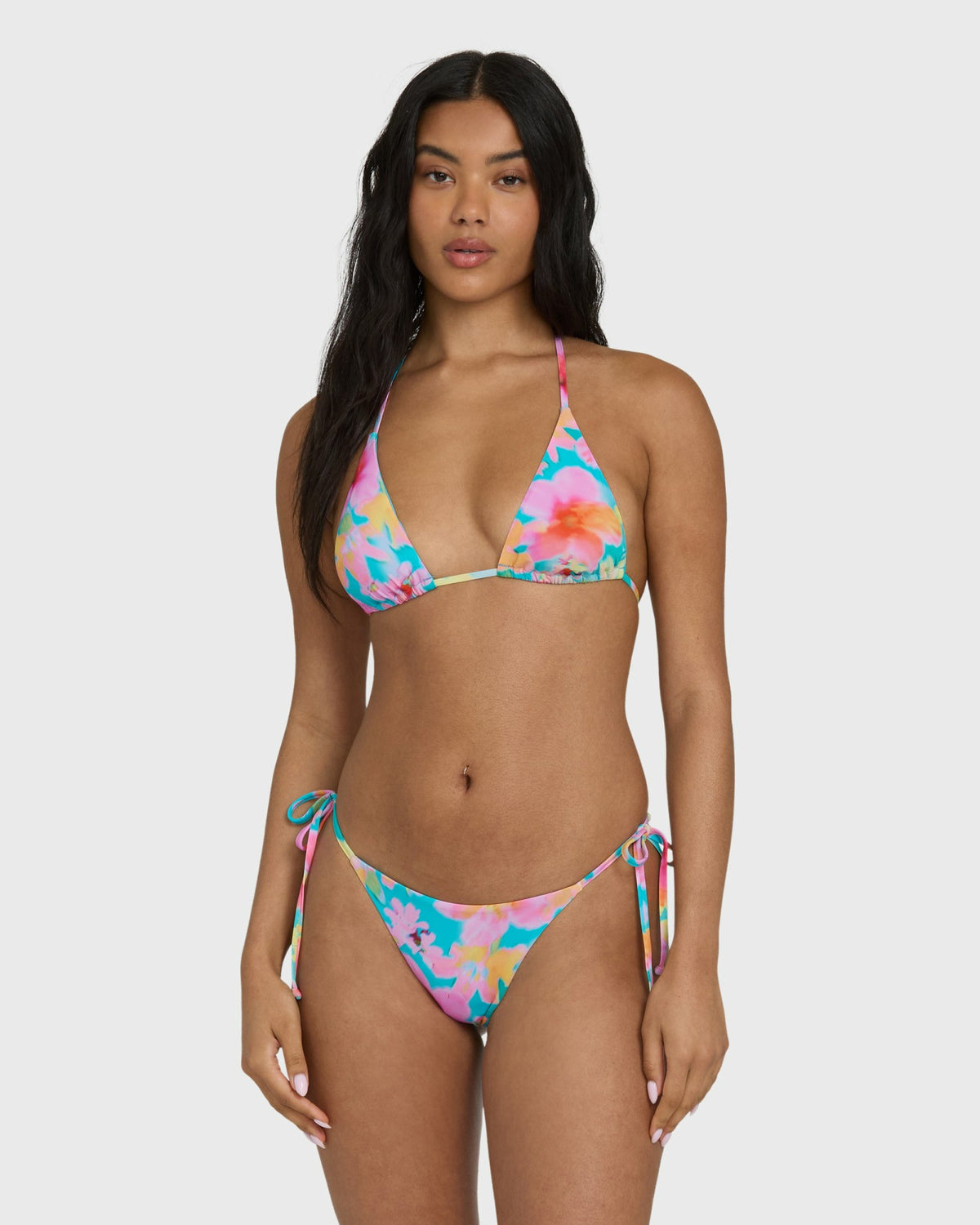 Billabong Women's Pipe Dreams Multi Triangle Bikini Top - Bright Marine