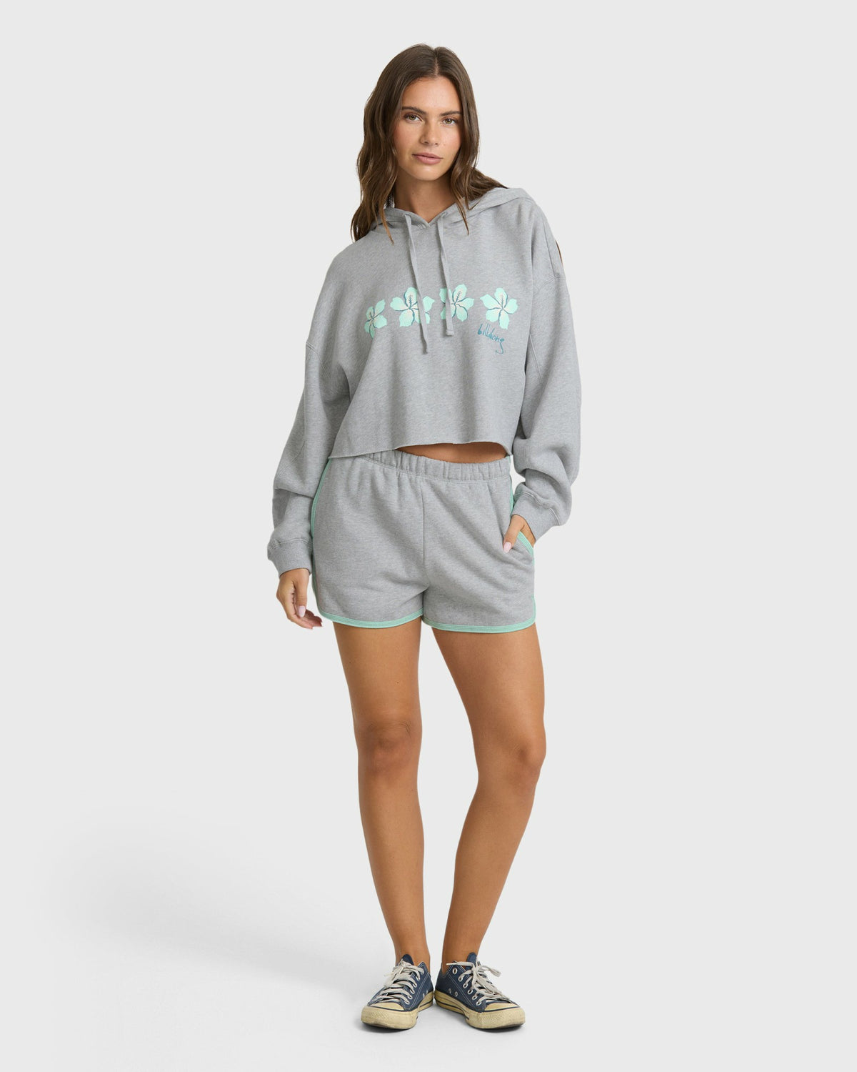 Billabong Women's Palmer Hood Pullover Hoodie - Heather Gray