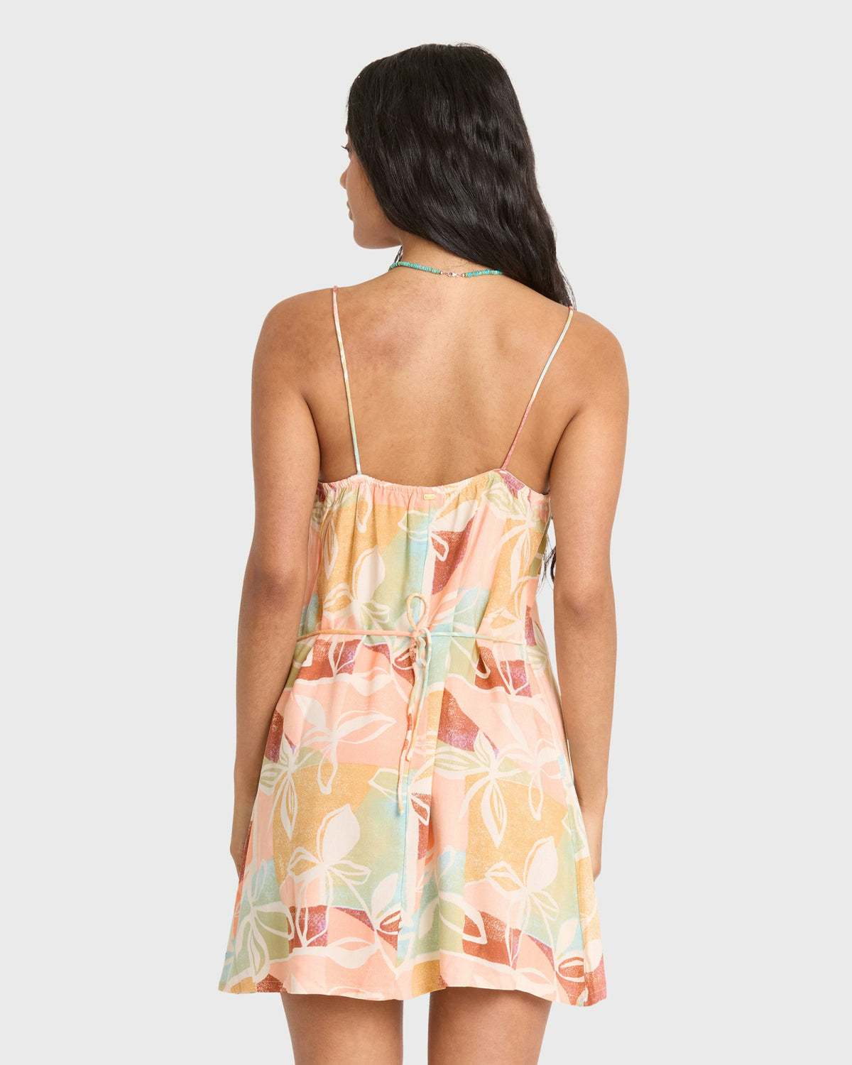 Billabong Women's So Simple Crinkle Mini Dress - Orange Multi