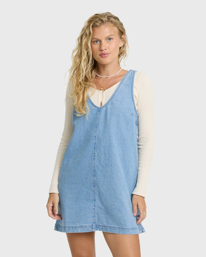 Billabong Women's Lyla Saltwashed Mini Dress - Sea Blue