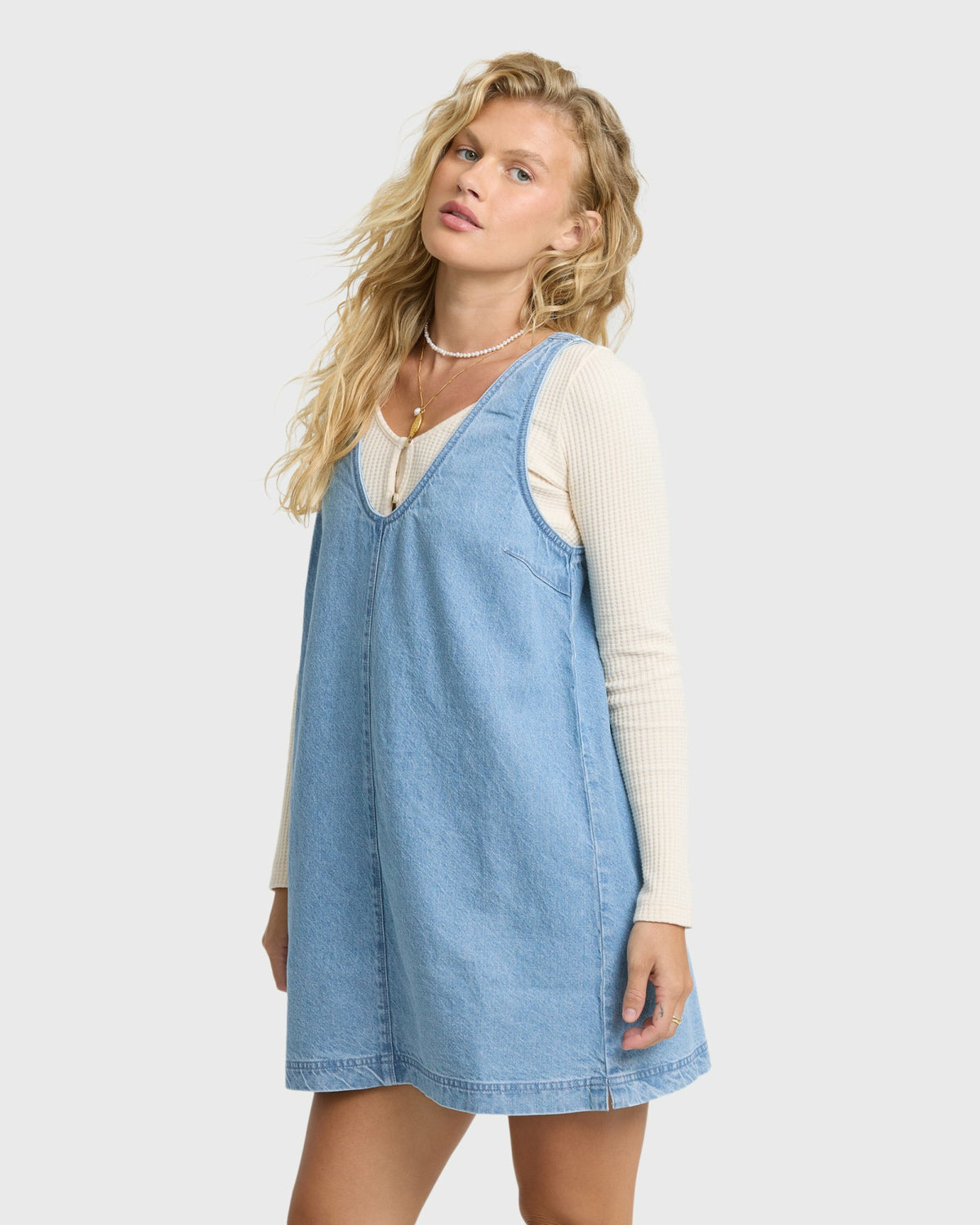 Billabong Women's Lyla Saltwashed Mini Dress - Sea Blue