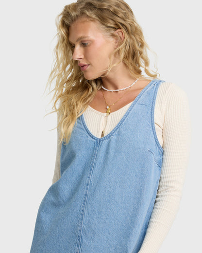 Billabong Women's Lyla Saltwashed Mini Dress - Sea Blue