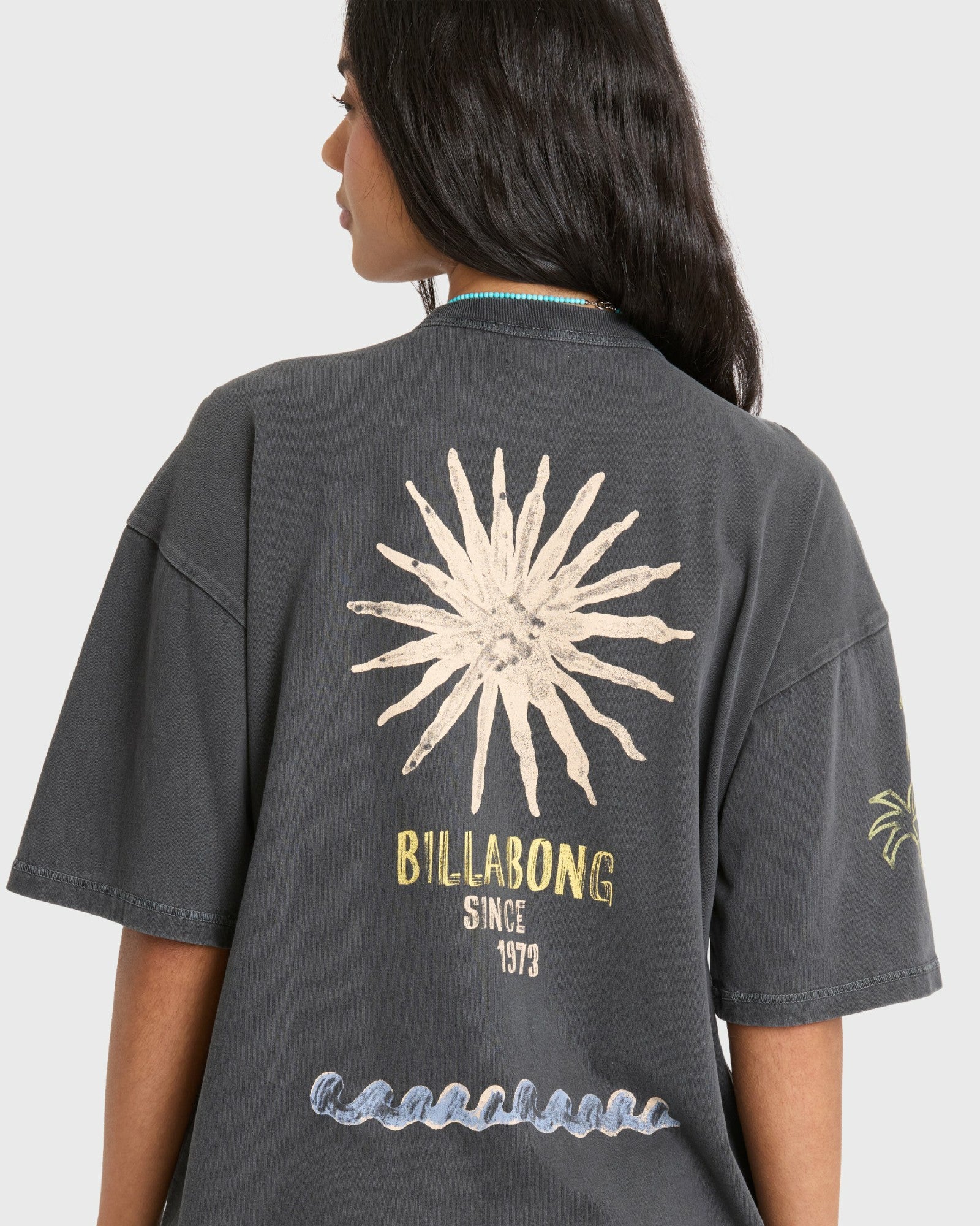 Billabong Women's Paradise 73 Short Sleeve Cotton T-Shirt - Black Sands