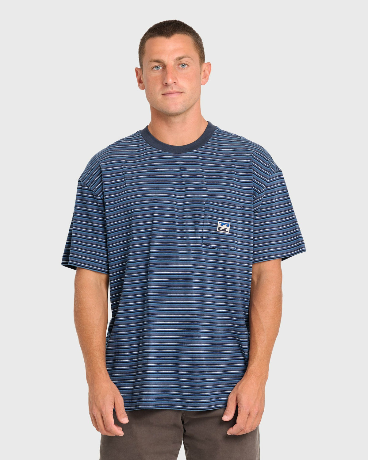 Billabong Women's|Men's Baxter Short Sleeve Pocket Tee - True Navy