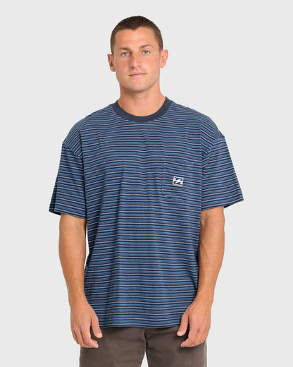 Billabong Women's|Men's Baxter Short Sleeve Pocket Tee - True Navy