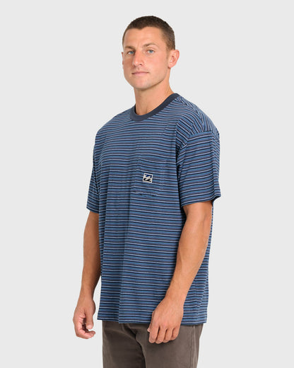 Billabong Women's|Men's Baxter Short Sleeve Pocket Tee - True Navy
