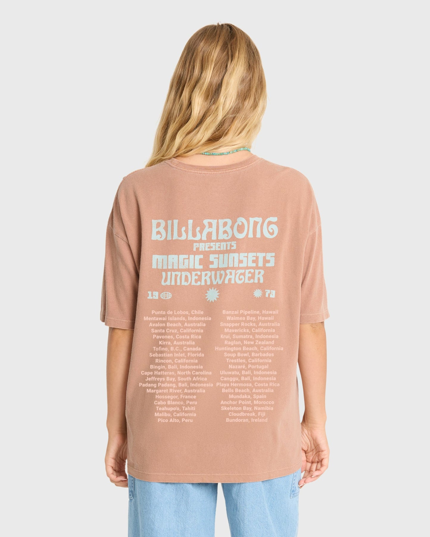 Billabong Women's Take A Tour Short Sleeve Cotton T-Shirt - Sugar Almond