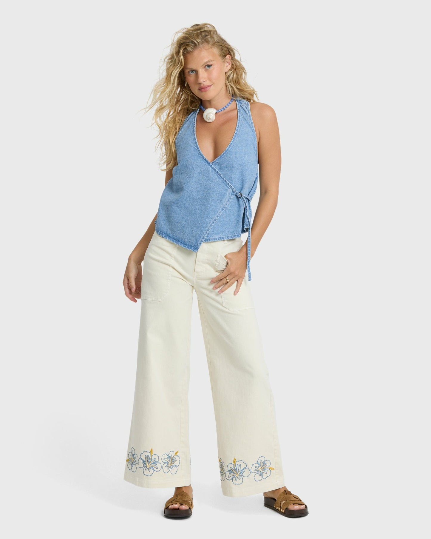 Billabong Women's Lyla Saltwashed Halter Top - Sea Blue