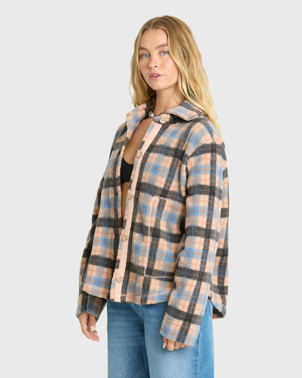 Billabong Women's Adventure Division Breezy Fleece Shacket - Blue Bell