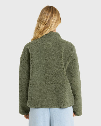 Billabong Women's Camper Reversible Fleece Jacket - Canteen
