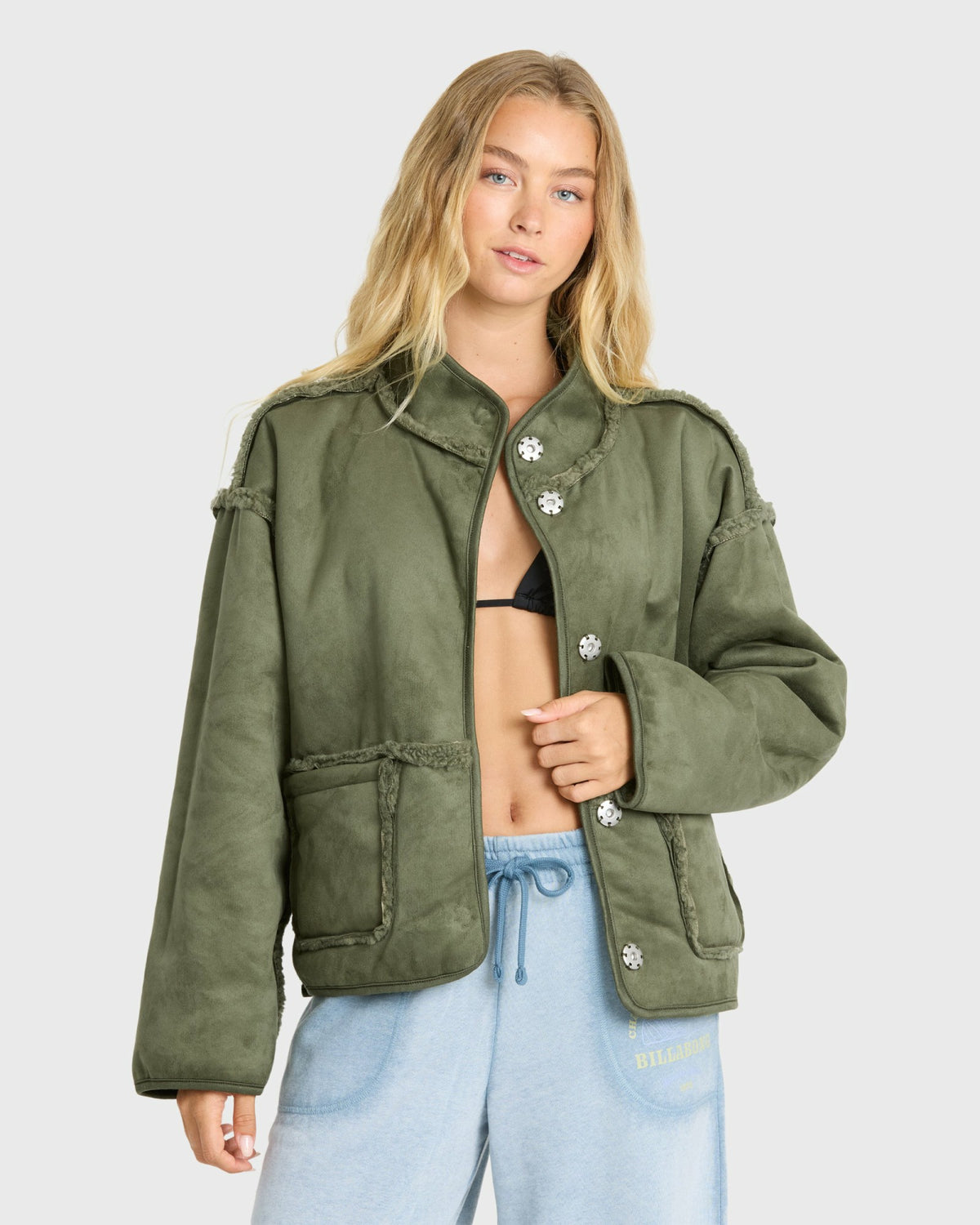 Billabong Women's Camper Reversible Fleece Jacket - Canteen