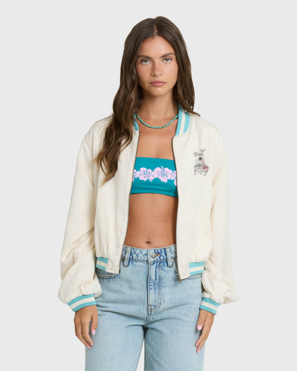 Billabong Women's Sea Friends Bomber Jacket - White Cap