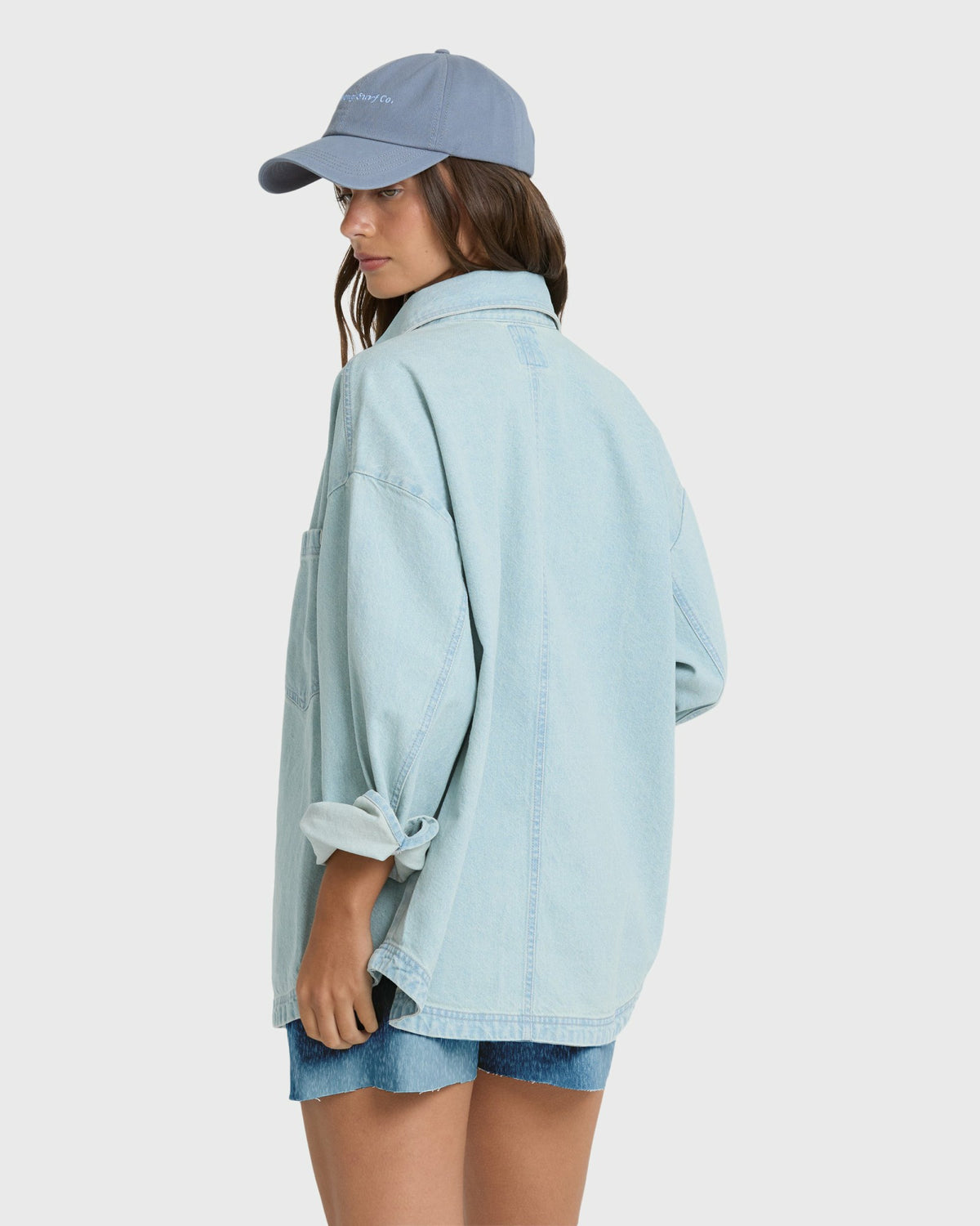 Billabong Women's Mix Match Long Sleeve Denim Overshirt - Sky Wash
