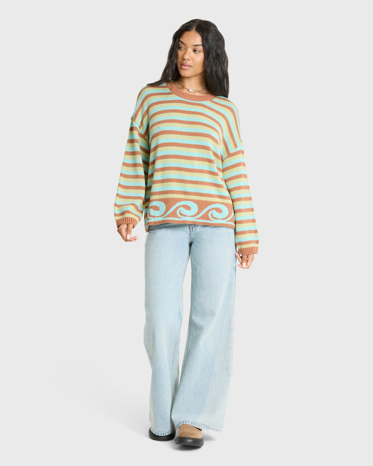 Billabong Women's Bayside Crewneck Sweater - Sugar Almond