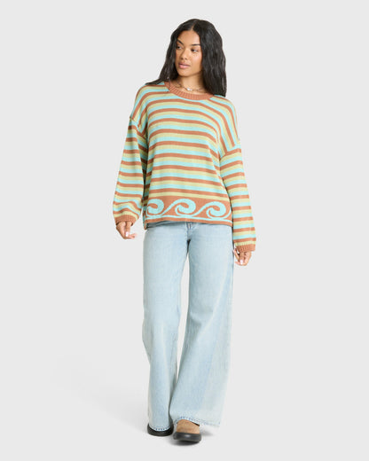 Billabong Women's Bayside Crewneck Sweater - Sugar Almond
