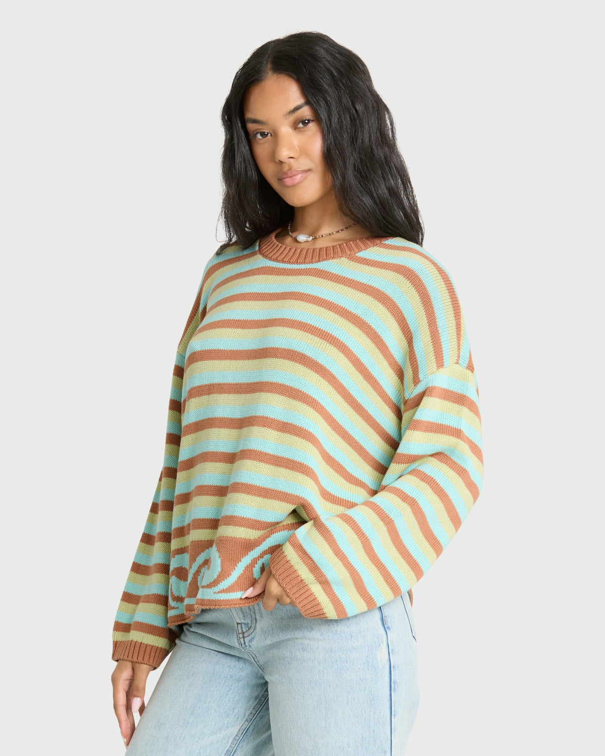 Billabong Women's Bayside Crewneck Sweater - Sugar Almond