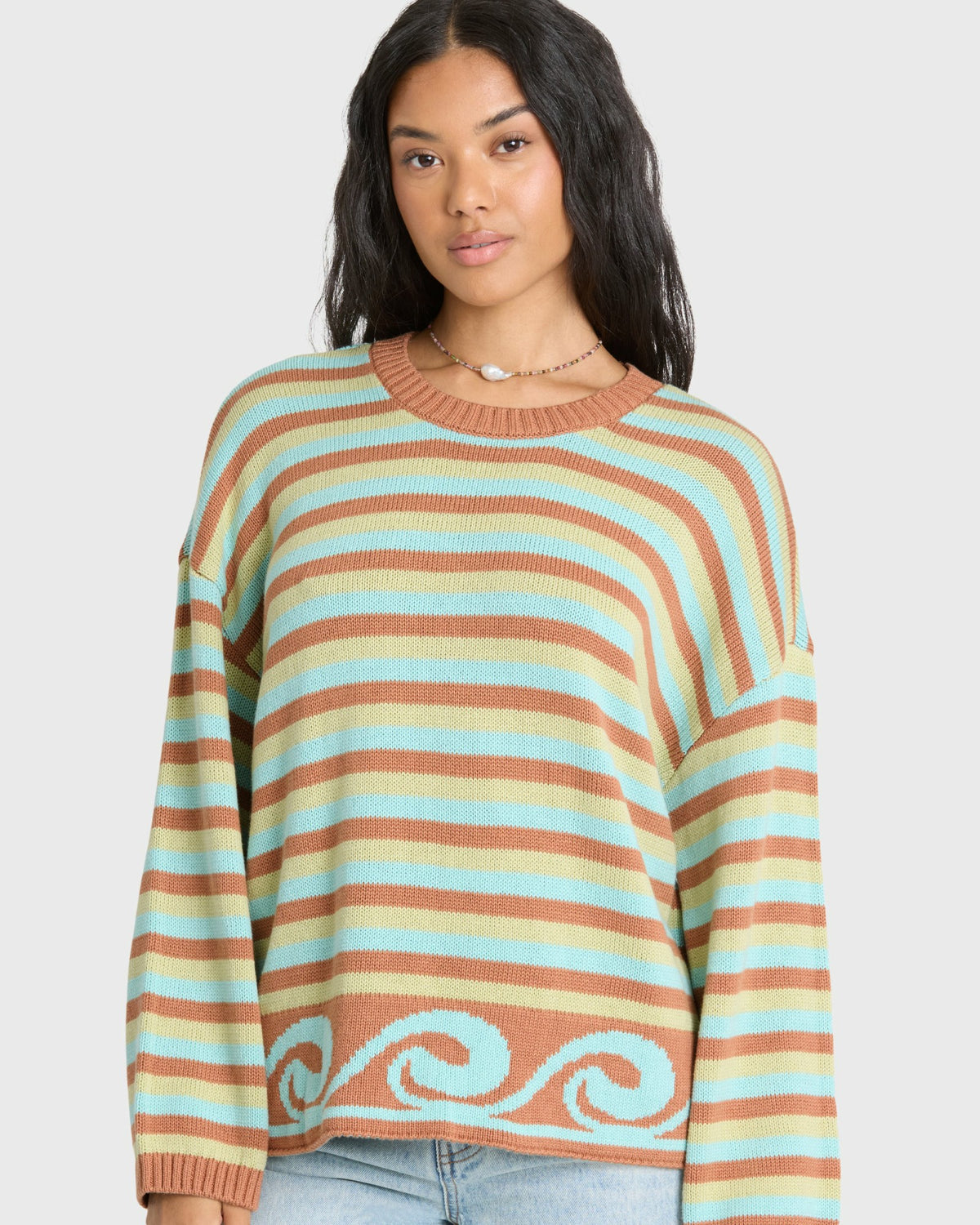 Billabong Women's Bayside Crewneck Sweater - Sugar Almond