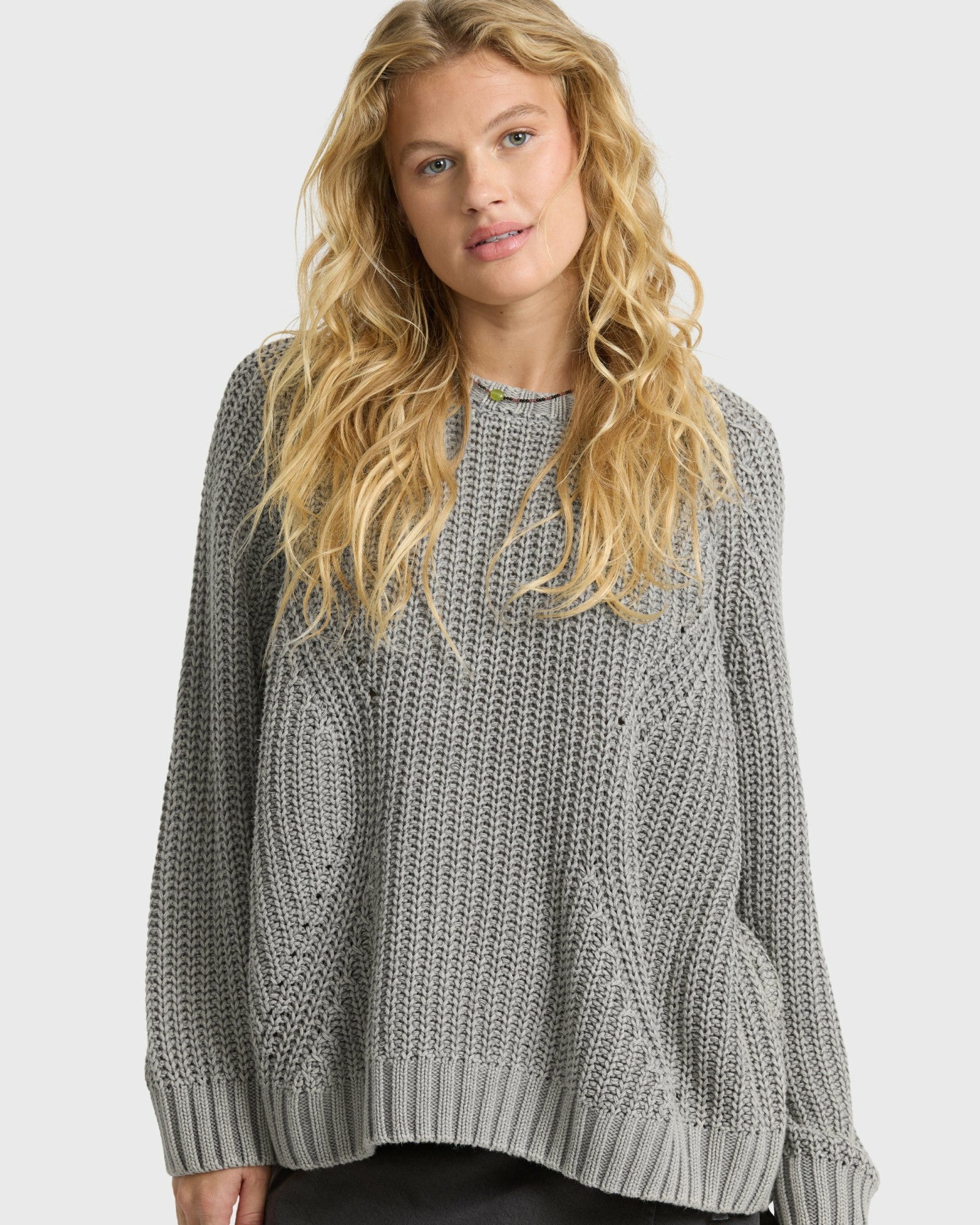 Billabong Women's Gone Fishin Crewneck Sweater - Cobblestone