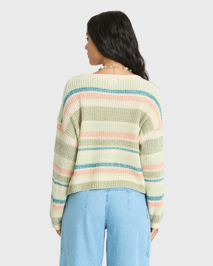 Billabong Women's Lit Light Crewneck Sweater - Smoke Green