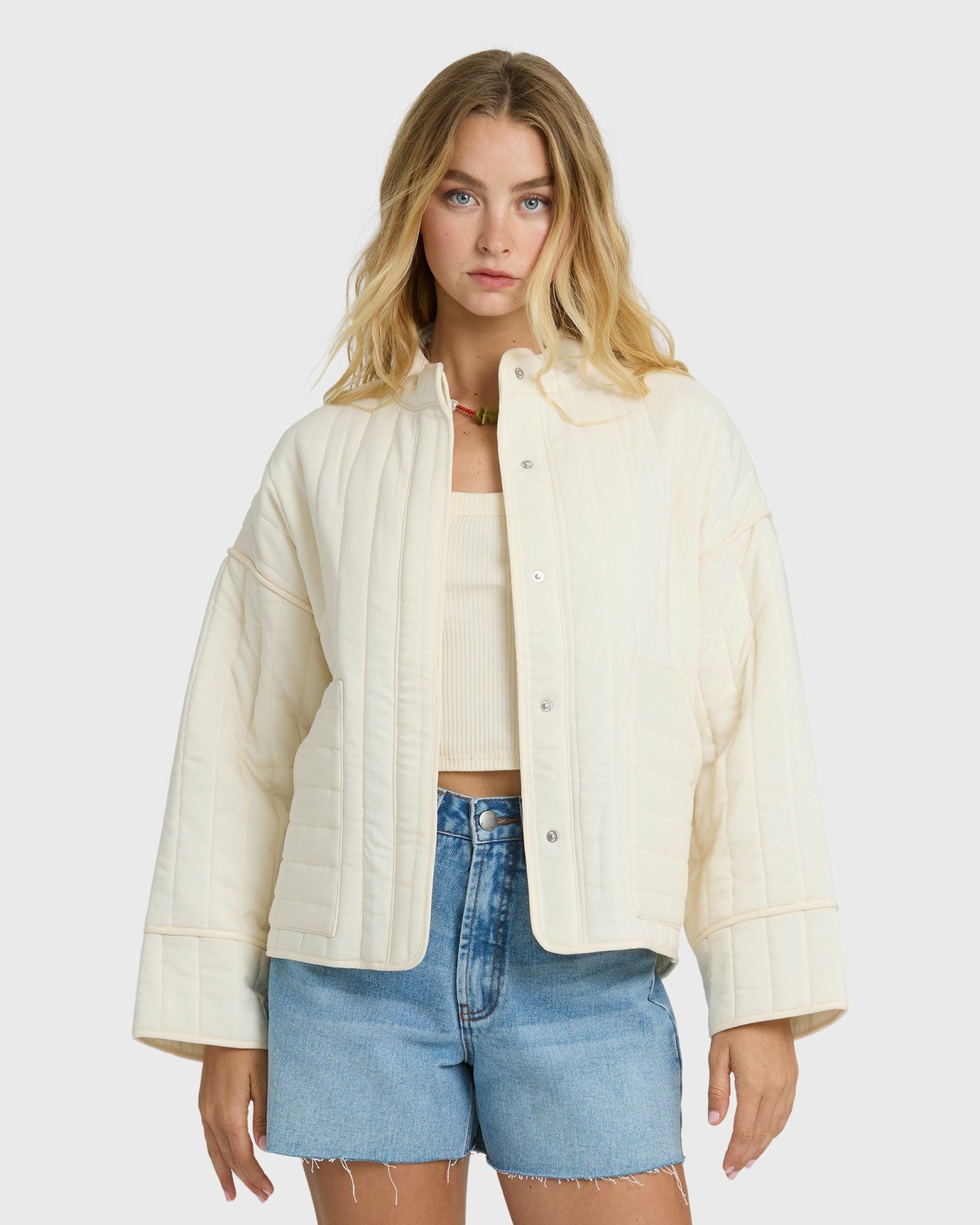 Billabong Women's Folk Story 2 Quilted Jacket - White Cap