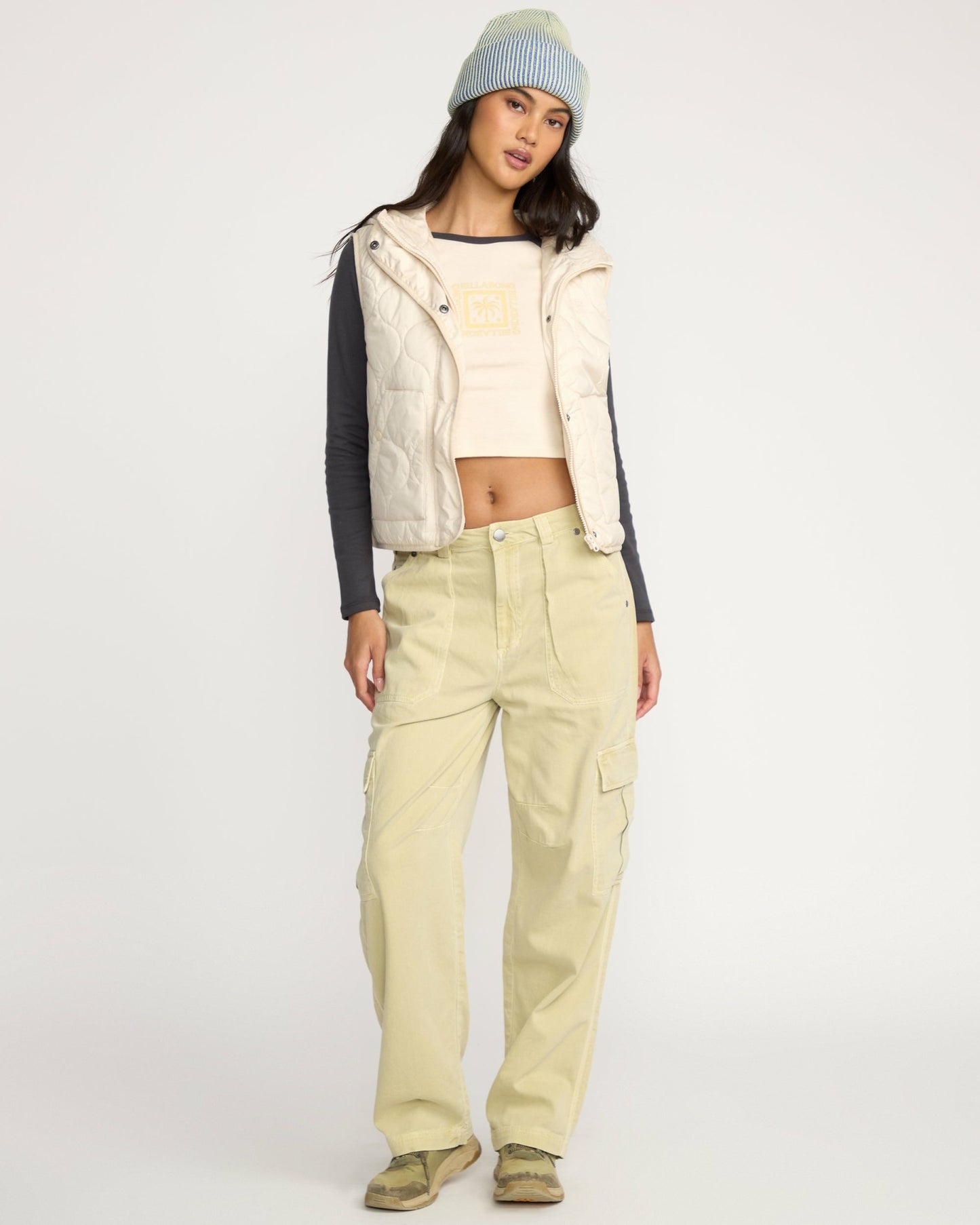 Billabong Women's A\/Div Cliffs Quilted Lightweight Vest - Whitecap