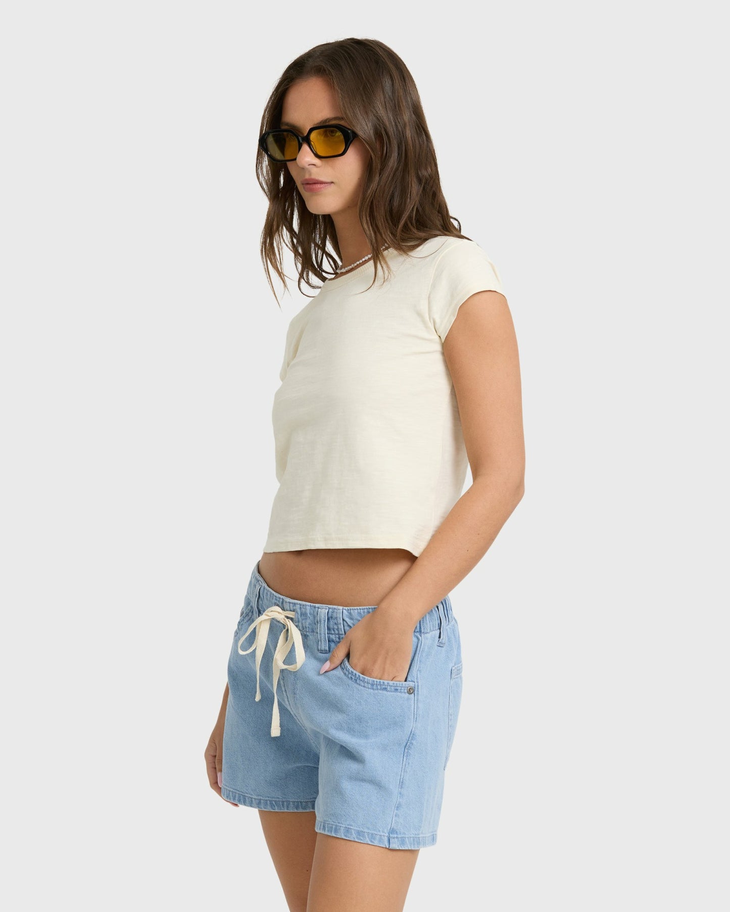 Billabong Women's Jade Saltwashed Denim Shorts - Sea Blue