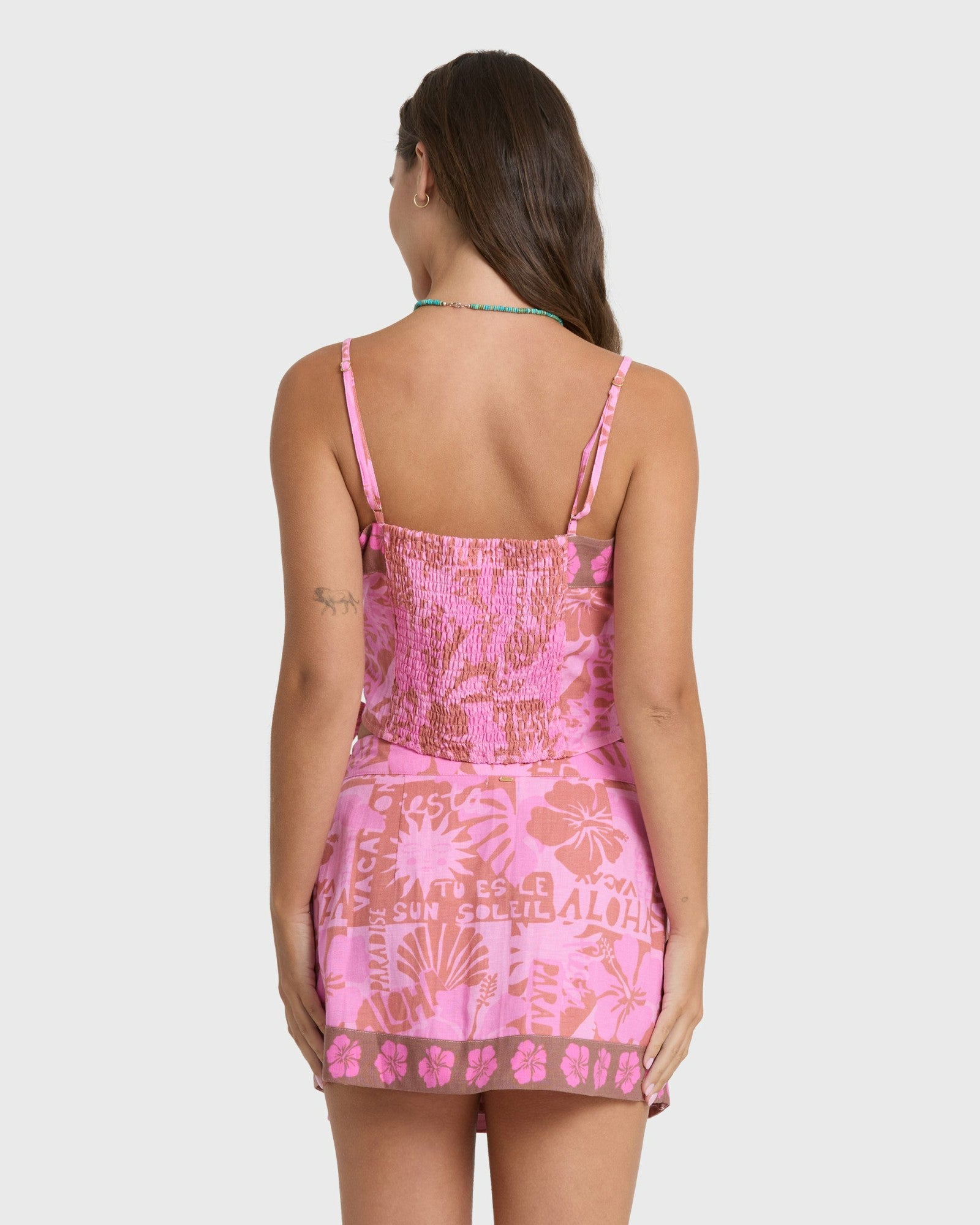 Billabong Women's Sun Faded Yarn-Dyed Wrap Mini Skirt - Party Pink