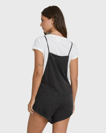 Billabong Women's Wild Pursuit Overall Romper - Off Black