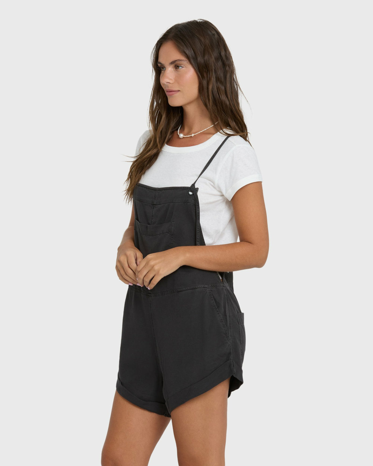 Billabong Women's Wild Pursuit Overall Romper - Off Black