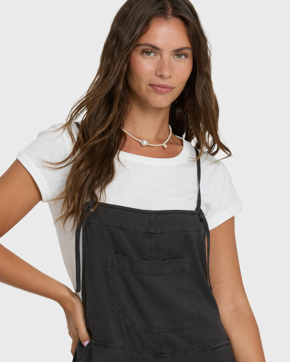 Billabong Women's Wild Pursuit Overall Romper - Off Black