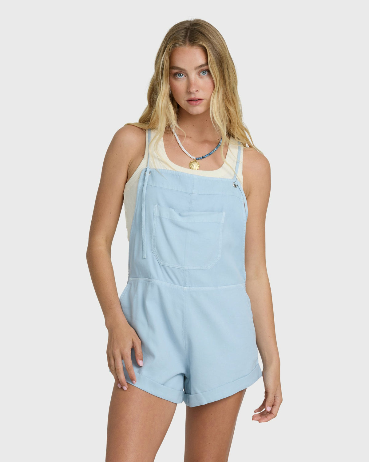 Billabong Women's Wild Pursuit Yarn-Dyed Overalls - Washed Chambray