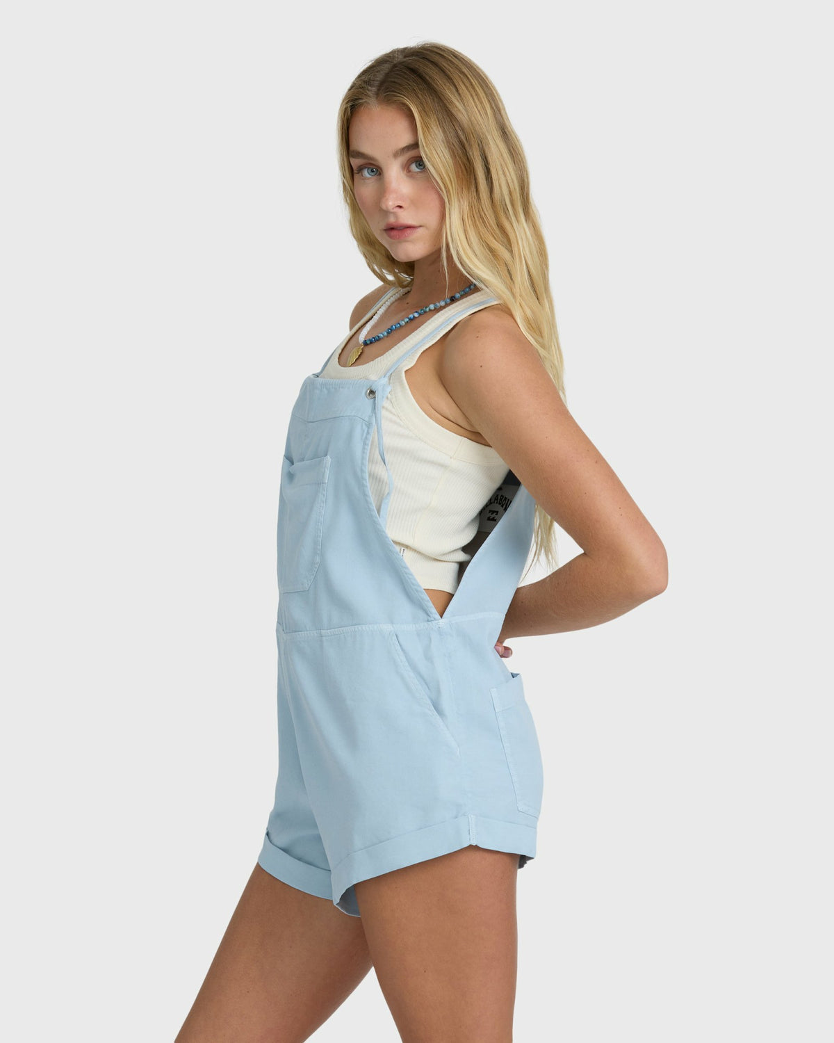 Billabong Women's Wild Pursuit Yarn-Dyed Overalls - Washed Chambray