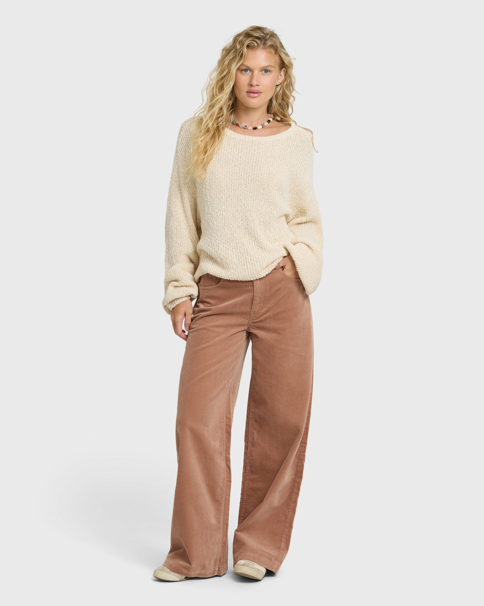 Billabong Women's Uncut Cord Pants - Sugar Almond