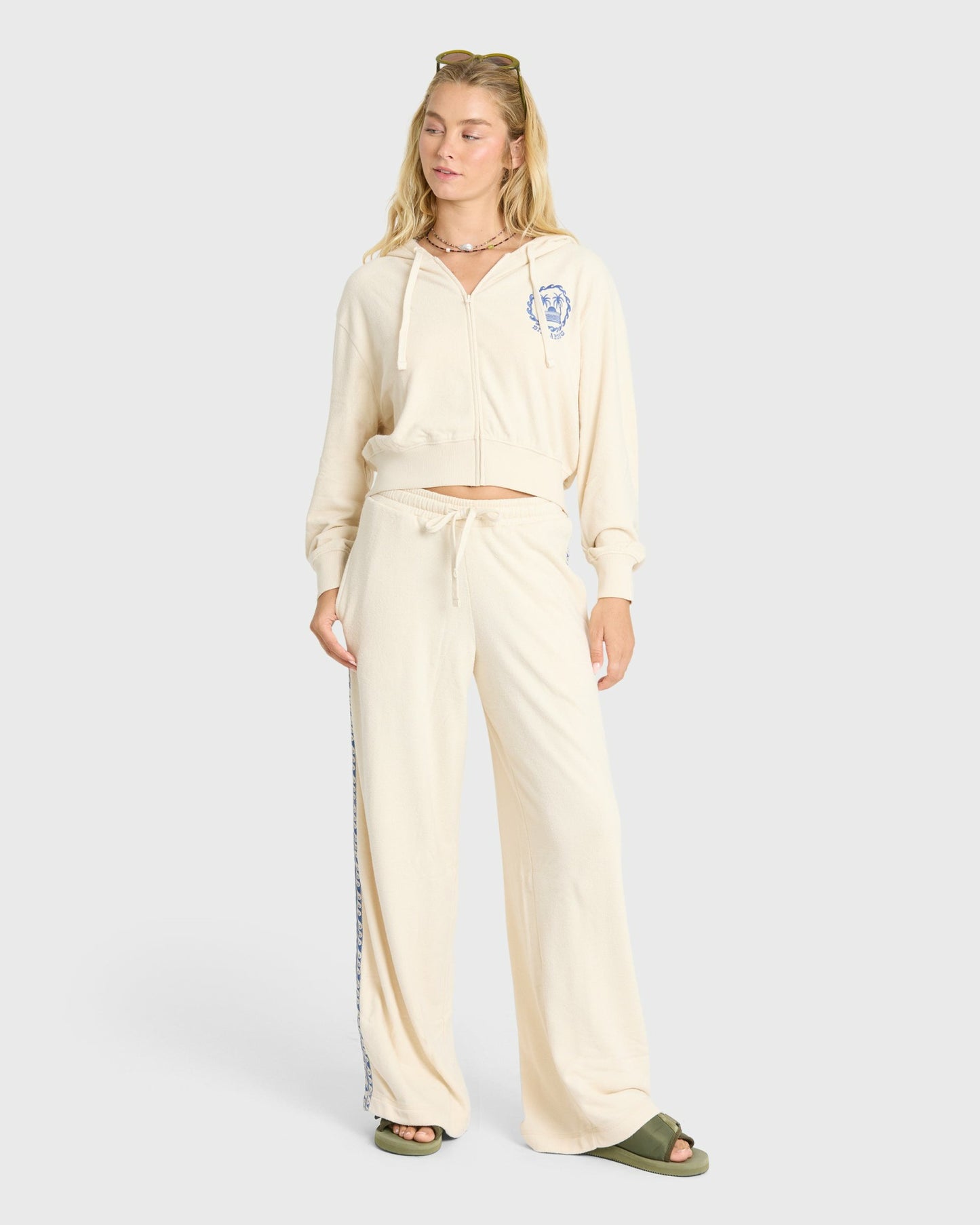 Billabong Women's Palm 73 Fleece Sweatpants - White Cap