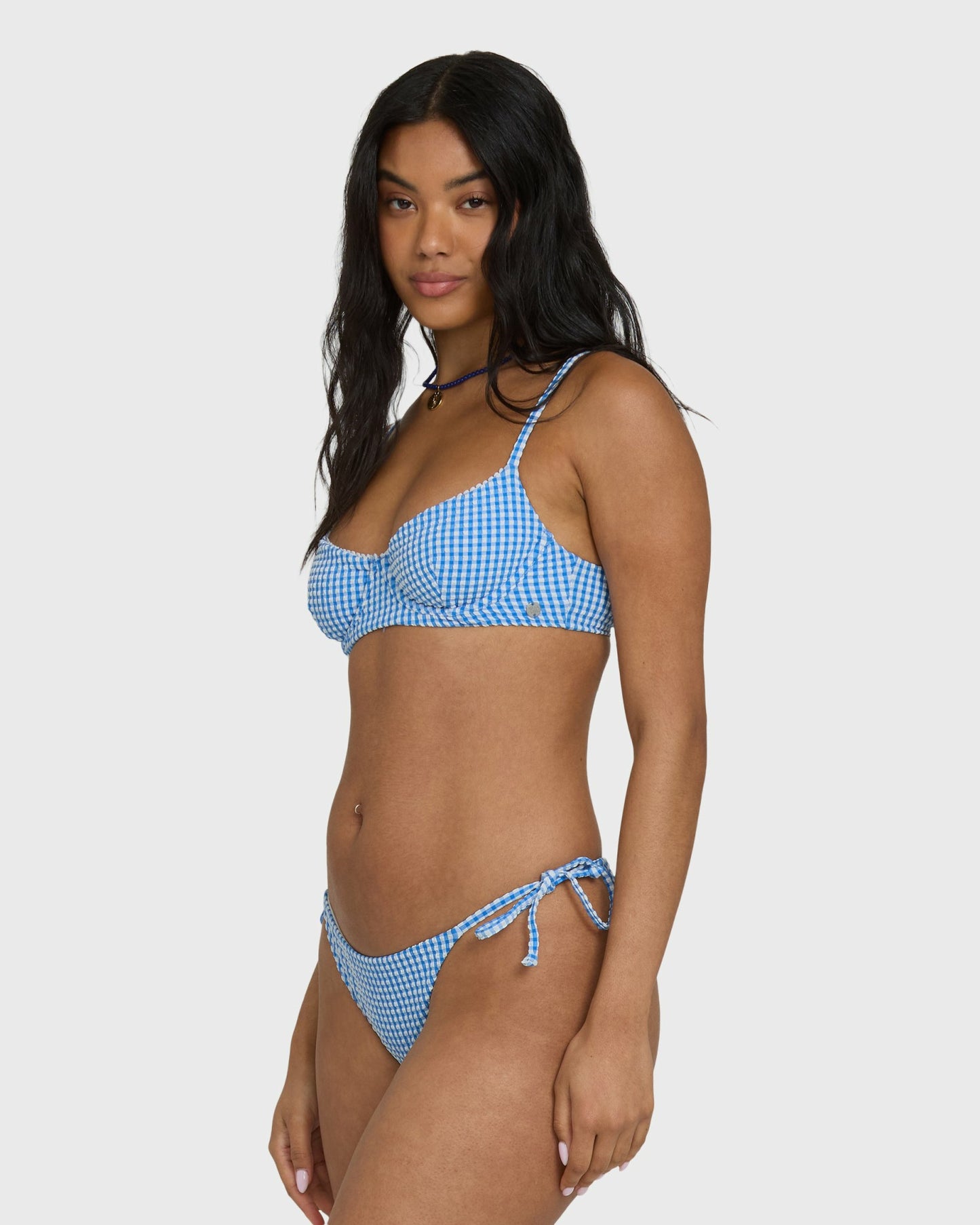 Billabong Women's Mini Wave Check Helena Underwire Bikini Top - True Blue
