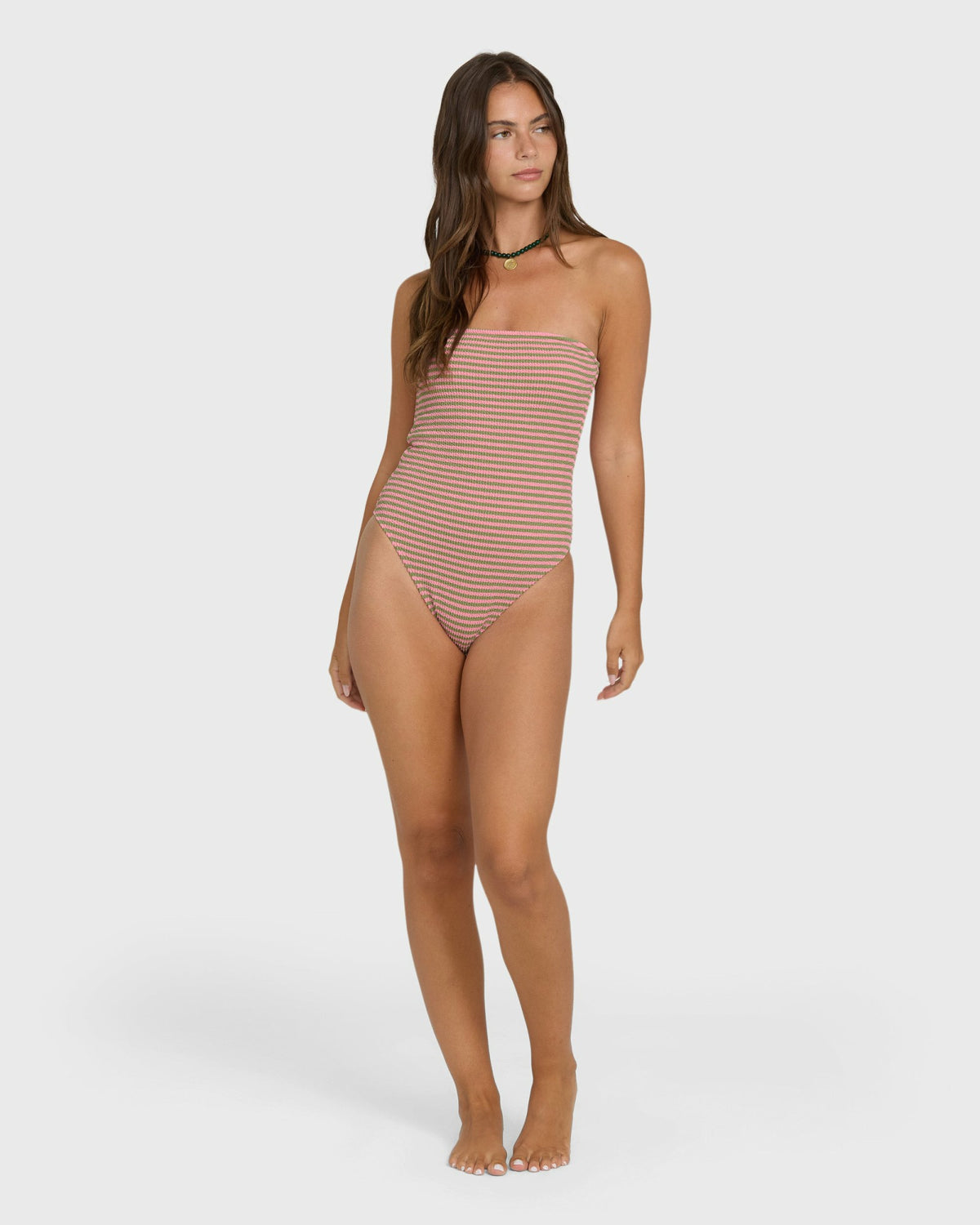 Billabong Women's Summer Hi Yarn-Dyed Tully One Piece Swimsuit - Cedar