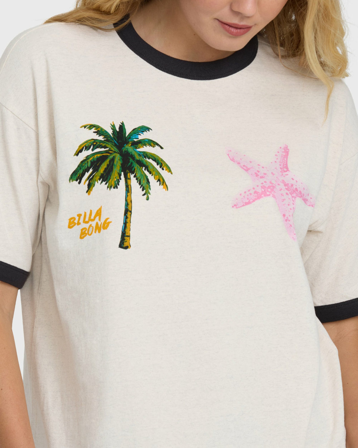 Billabong Women's Fun Paradise Short Sleeve Cotton T-Shirt - White Cap
