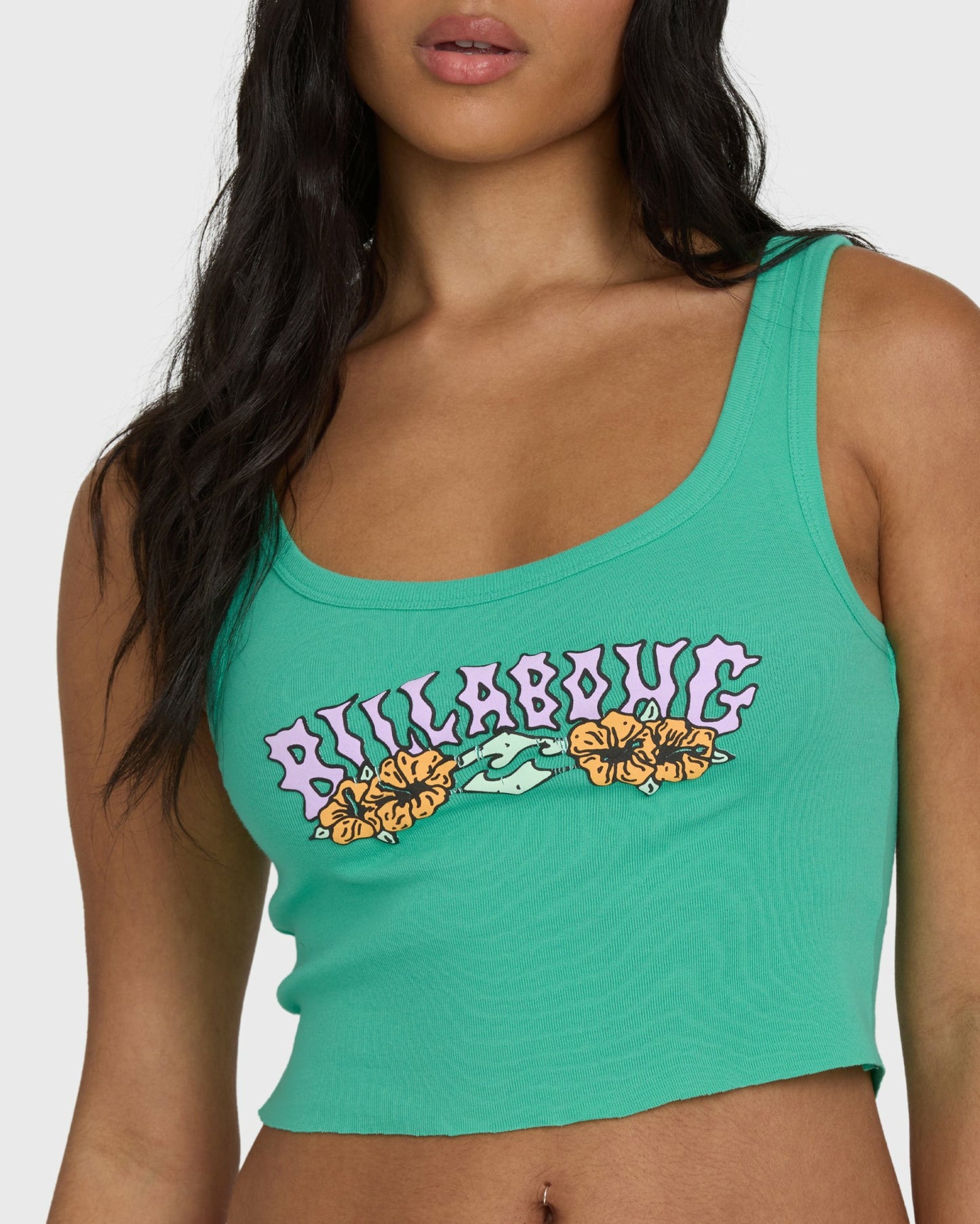 Billabong Women's Hibiscus Minds Tank Top - Green Tropics