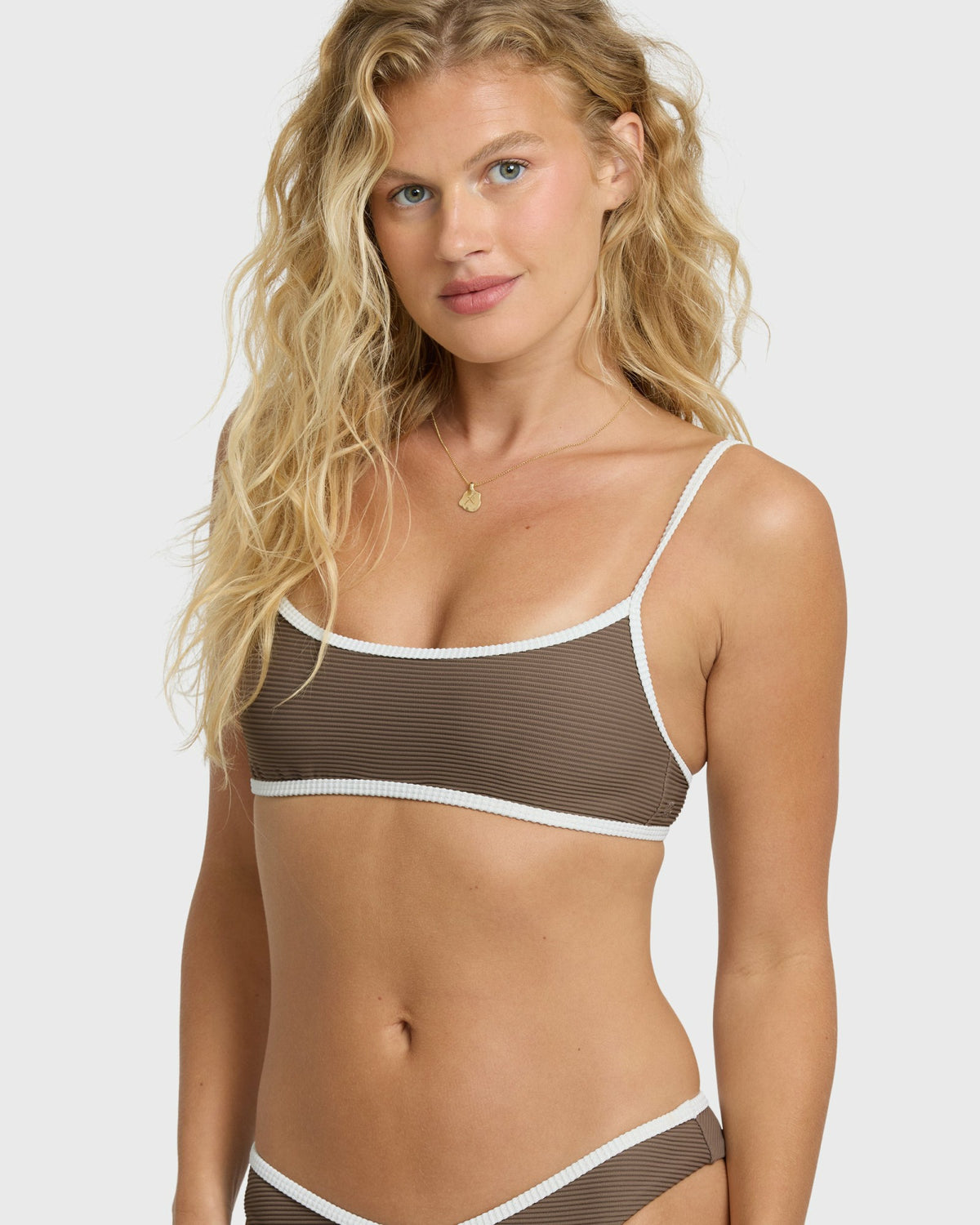 Billabong Women's Tanlines Bound Jaclyn Crop Bralette Bikini Top - Incense