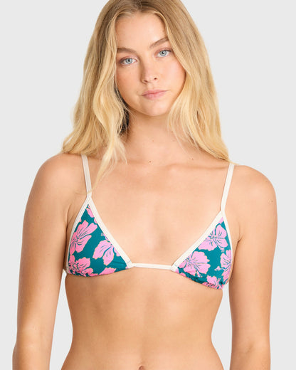 Billabong Women's Mahalo Baby Mini Slide Triangle Bikini Top - Deep Lagoon