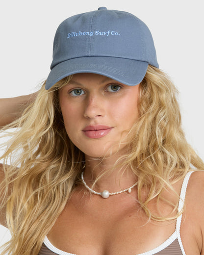Billabong Women's Curved Bill Dad Cap Hat - Blue Smoke