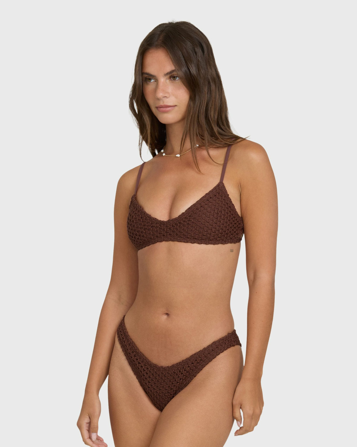 Billabong Women's Twisted Tides V Bralette Bikini Top - Espresso