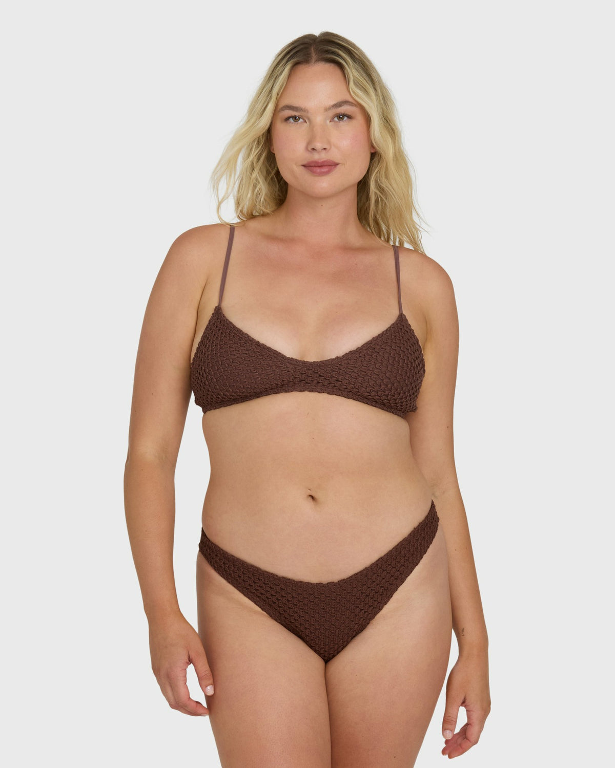 Billabong Women's Twisted Tides V Bralette Bikini Top - Espresso