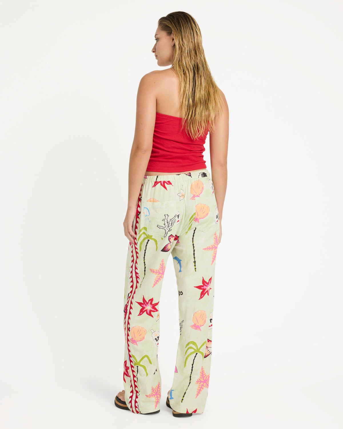 Billabong Women's Lottie Hall Woven Elastic Waist Pants - Sunny Lime