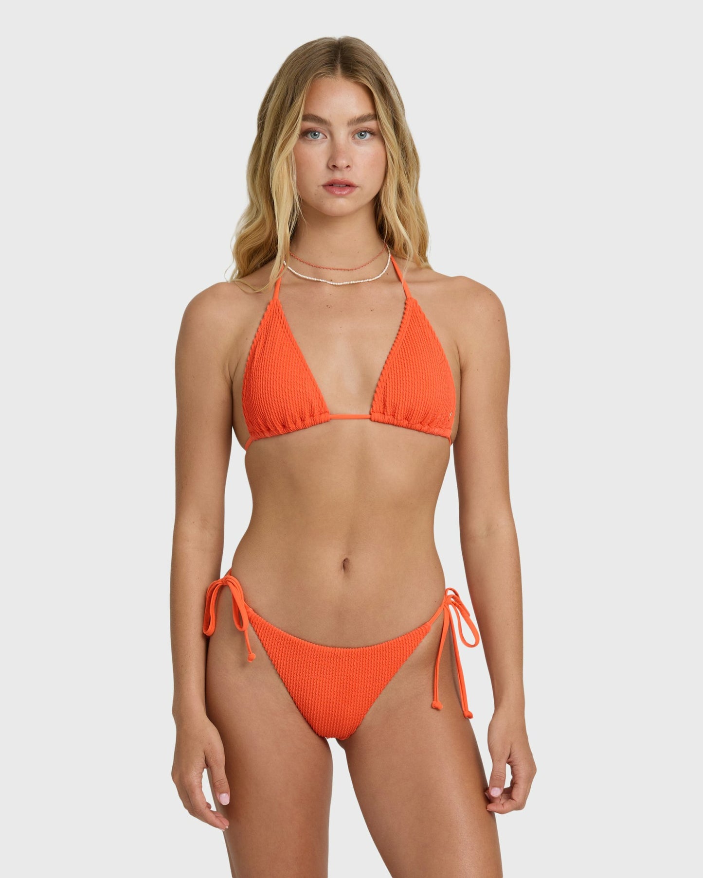 Billabong Women's Summer High Triangle Bikini Top - Hot Coral
