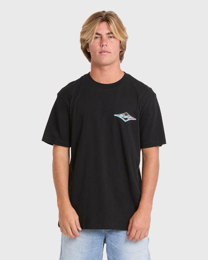 Billabong Men's Crayon Wave Premium Short Sleeve Knit T-Shirt - Black